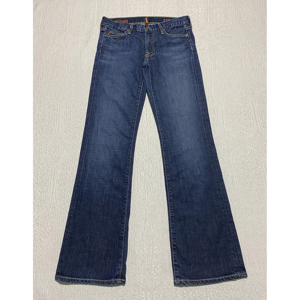 J.Crew Hipslung Jeans 27 Dark Rinse Stretch Low Rise Made in USA 2006